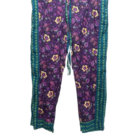 Sundance Lola Floral Pants Womens Small Purple Pull On Drawstring Waist Hippie - Picture 8 of 15